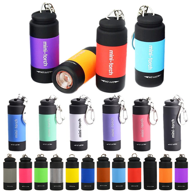 Wholesale USB Rechargeable Led Torch Self Defense Set Alarm Bulk Mini Keychain Flashlight Colorful Multicolor High-Powered Lamp
