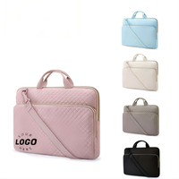 Custom Popular Protective Custom Waterproof Pink Briefcase Carrying Case Laptop Sleeve Bag for Women Messenger Shoulder