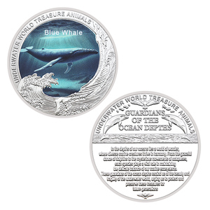 Medalla de Hierro Fundido con Animales Marinos: Ballena Azul, Pulpo, León Marino, Delfín, Medusa, Tiburón, Recuerdo Coleccionable - Product Image 4