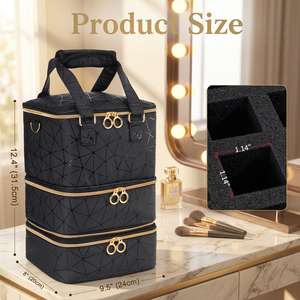 Free Sample Vintage Aluminum Zipper Nail Polish Artist Carrying Case Three Layer Nail Full Set Storage Organizer Large Capacity - Product Image 2
