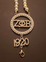 Collier de perles grecques personnalisé Zeta Phi Beta pour sororité, chaîne de perles ABS, bijoux de luxe, cadeau de mariage ou de bal pour femmes