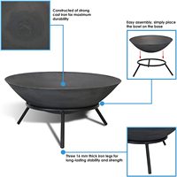 Brasero multifonctionnel pour jardin, poêle à bois durable en acier au carbone, foyer extérieur, bol à feu