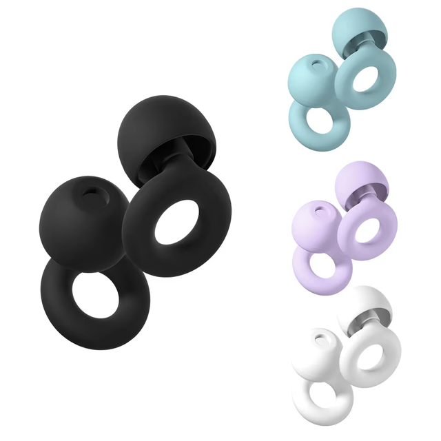 2024 New Ear Plugs Noise Reduction Silicone Earplugs with  3 Sizes Replaceable Tips for Sleeping Swimming Studying Concert