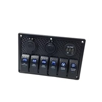 Nouveau panneau de commande étanche pour bateau marin 12V avec interrupteur de clignotant, voltmètre et double chargeur USB, ajustement universel
