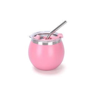 Factory Direct Supply Argentina Yerba Mate <b>Cup</b> Mini Egg Shape Tumbler 304 Stainless Steel Insulated <b>Cup</b> With <b>Straw</b> in Stock - Product Image 2