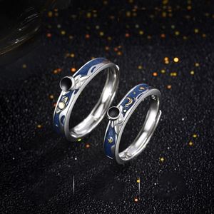 Latest Design Jewelry Astronaut <b>Couple</b> <b>Rings</b> a Pair Wedding Moonstone <b>Rings</b> Birthday Gift Astronaut Adjustable Gemstone <b>Ring</b> - Product Image 3