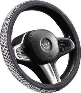 Housse de <span class=keywords><strong>volant</strong></span> pour <span class=keywords><strong>femme</strong></span> en PVC de haute qualité, luxueuse et brillante, accessoire universel pour voiture - Product Image 2