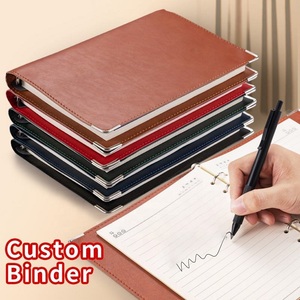 A4 & B5 semplice copertina morbida quaderni Logo griglia punteggiata in bianco Organizer A5 diario raccoglitore ad anelli in pelle con rilegatura a fogli mobili - Product Image 3