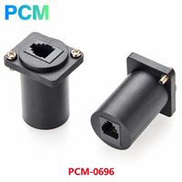 Connecteur traversant 4P4C RJ9 RJ11 femelle-femelle de type D pour montage sur panneau, pour combiné téléphonique, boîtier de contrôle d'interphone, appareils audio