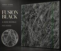 Marbre noir FANCY STONE FUSION, finition polie 1,8 cm, pour comptoirs de cuisine, murs de salle de bain et projets d'aménagement intérieur