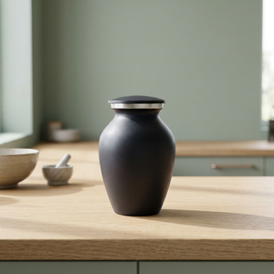 Urne funéraire noire en forme de cercueil pour cendres, vase commémoratif avec couvercle, pour cimetière, enterrement, artisanat indien, maison, bébé, animal de compagnie, monument - Product Image 1