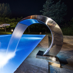 Cascada Comercial de Acero Inoxidable Water Faery con Luz LED para Piscina Exterior - Product Image 1