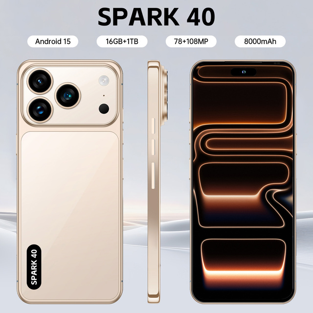 New Arrival Spark40 Smartphone 2026 5G 16GB 1TB 7.3 Inch 108MP 10 Core OEM