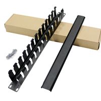 Diskon besar 24-Port pengatur kabel kabinet jaringan baja pengatur telepon rak Server mudah manajemen aksesori kabel