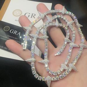 Elmas <span class=keywords><strong>Tester</strong></span> buzlu Out geçmek 925 ayar gümüş Hip Hop Vvs Moissanite Hip Hop tenis bilekliği zincir - Product Image 3