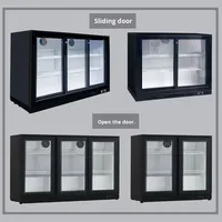 Bar Counter Beer Cabinet Commercial Stainless Steel Refrigerated Display Cabinet Beverage Cooler Bar Sliding Door Drink Fridge