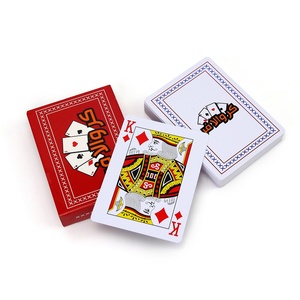 Tùy chỉnh thiết kế tuck hộp singe boong 54 thẻ <span class=keywords><strong>32</strong></span> thẻ 100% PVC nhựa chơi thẻ không thấm nước Poker baloot - Product Image 1