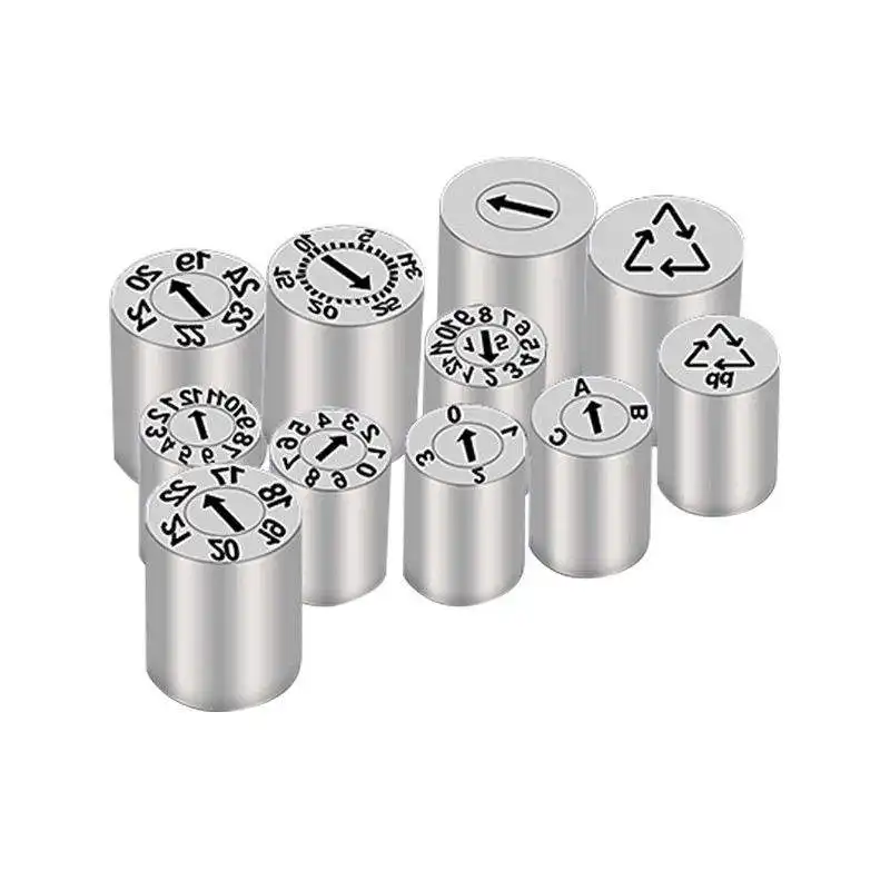 Componentes estándar de precisión Molde de inyección de plástico Estampado Troquel Sello de acero Sello de fecha extraíble