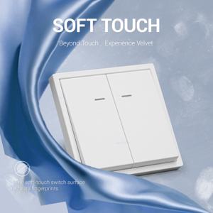 Interrupteur <span class=keywords><strong>2</strong></span> groupes standard euro avec voyant lumineux Panneau PC moderne à texture noire mate 220V-250V pour alimentation US/EU - Product Image 4