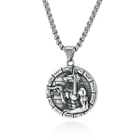 Liontin Kalung Pria Baja Anti Karat 316L Berlapis Emas 18K Anubis Mesir, Perhiasan Fashion, Grosir, untuk DIY