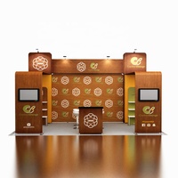 Stand portable 10x20 en tube d'aluminium avec impression sur tissu polyester, installation rapide, présentoir pour salon professionnel