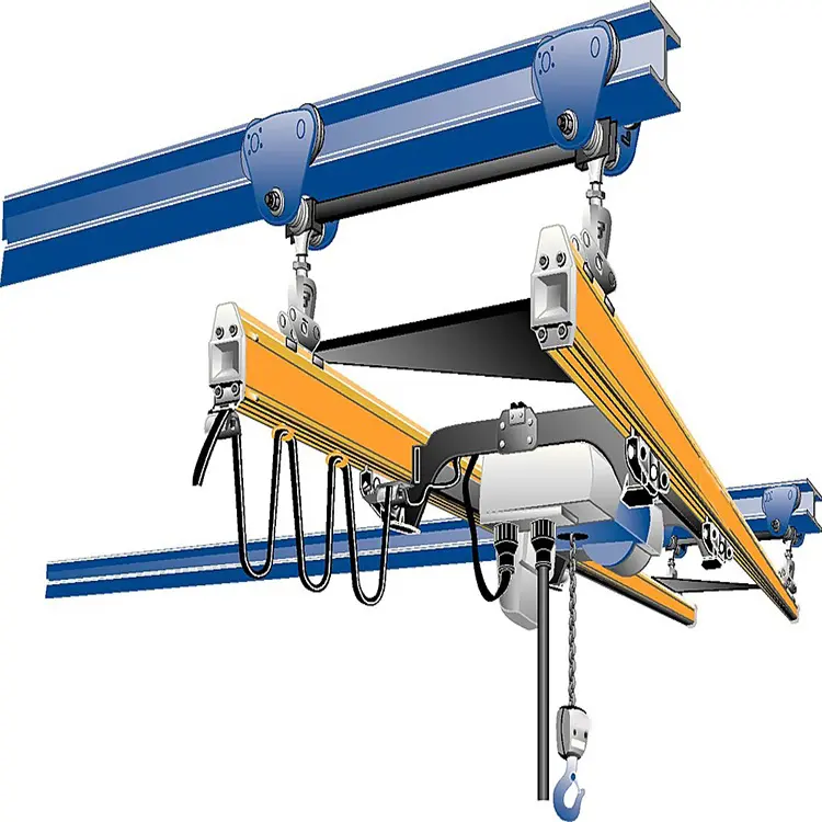 Linha de montagem de 1t 2t 3t Kbk sistema de guindaste 500kg ponte rolante KBK de viga única com controle remoto