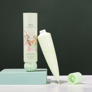 Tube de crème pour les mains vert pastel de 50 ml, double style, avec bouchons rotatifs côtelés en forme de gourde, emballage de tube de crème pour les mains - Product Image 2
