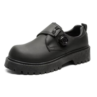Bottes à plateforme noires élégantes pour hommes avec boucle de monnik