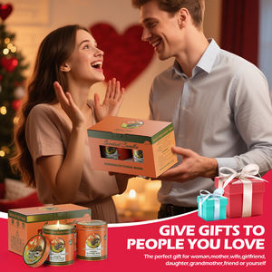 Ensemble de bougies parfumées AMBRE & <span class=keywords><strong>VETIVER</strong></span> & MUSC, lot de 2, 80 heures de combustion, bougies en cire de soja sans fumée, ensemble cadeau d'aromathérapie pour femmes et hommes - Product Image 6