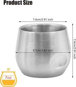 Vente en gros de tasses à café isothermes à double paroi 150 ml / 200 ml, Tazas De Cafe, gobelet en acier inoxydable, tasse à expresso - Product Image 2
