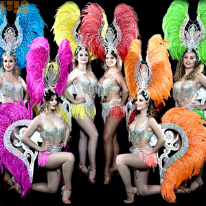 Tocado de plumas <span class=keywords><strong>Samba</strong></span> disfraz carnaval FIESTA DE Halloween <span class=keywords><strong>bar</strong></span> actuación/sombrero mascarada alas desfile - Product Image 1