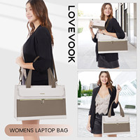 LOVEVOOK Sac à main en cuir PU pour ordinateur portable, sac à bandoulière pour femme, sac de bureau, grande capacité, sac pour ordinateur portable 15,6 pouces pour femmes