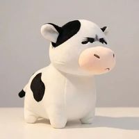 Coussin en peluche abstrait motif vache de prairie, tendance, original et mignon - Polyester et coton PP - Cadeau idéal pour elle