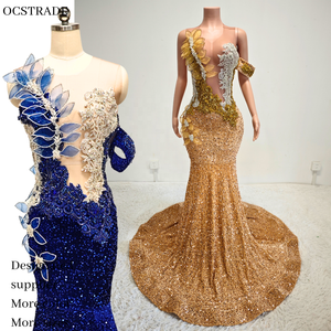 Ocstrade vestidos Vàng Rhinestone sequin chụp ảnh Dresses đối với phụ nữ sinh nhật sang trọng Evening Gown DRESS đối với mỹ tiệc chiêu đãi - Product Image 1