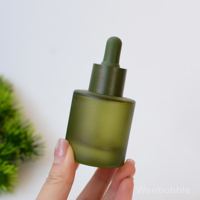 Vente en gros de flacons compte-gouttes en verre vert mat de 15 ml, 30 ml, 1 oz pour sérum, huile essentielle, produits de beauté DIY, emballage cosmétique