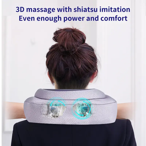 Masseur de cou portable rechargeable avec chauffage, coussin de massage électrique pour le soutien cervical, soulagement de la douleur <span class=keywords><strong>et</strong></span> relaxation - Product Image 6