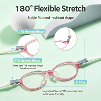 Monture de lunettes quotidienne en silicone durable et légère pour enfants, modèle MM7324, avec charnière élastique à mémoire de forme, nouveau style, sans pression sur le visage, pour EMS