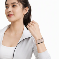 Bracelet intelligent sans écran, étanche, moniteur de fréquence cardiaque, moniteur d'oxygène dans le sang, selfie à distance pour Android