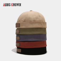 Gorro de marinero con puño enrollado sin visera de algodón con logotipo personalizado, Gorras Retro Docker, gorra ajustable sin visera con calavera