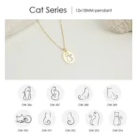 EManco Regalo para Ella, Collar con Colgante de la Serie de Animales Gatos, Joyería con Colgante Grabado, Lindo Gatito, Regalo de San Valentín