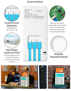 Station de recharge de téléphone en extérieur, borne de recharge partagée, distributeur automatique de batteries externes, station d'alimentation 3 en 1, chargeur rapide, <span class=keywords><strong>location</strong></span> de batteries externes - Product Image 4