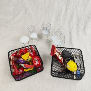 Lưới dây giỏ làm bằng dây thủ công mỹ nghệ và thiết kế theo phong cách nguyên thủy mộc mạc thích hợp để lưu trữ các văn phòng phẩm nhỏ - Product Image 6