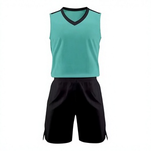 Conjunto de Uniforme de Baloncesto para Hombre LMT, Camiseta sin Mangas Color Verde Azulado, Pantalones Cortos Negros, Transpirable, 100% Poliéster, Ropa Deportiva para Adultos - Product Image 2