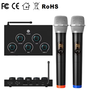 Micro chuyên nghiệp karaoke Mixer hệ thống không dây Mic DSP tone hỗ trợ đầu ra HD hiệu ứng giọng hát trực tuyến ủng hộ ca hát - Product Image 2