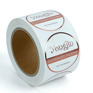Gouden folie bedrukking etiketten, transparante op maat gemaakte rol <span class=keywords><strong>logo</strong></span>-etiketten voor verpakkingen - Product Image 1