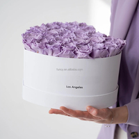 Cadeau personnalisé pour la Saint-Valentin, rose éternelle à longue tige, rose préservée en boîte, fleur éternelle