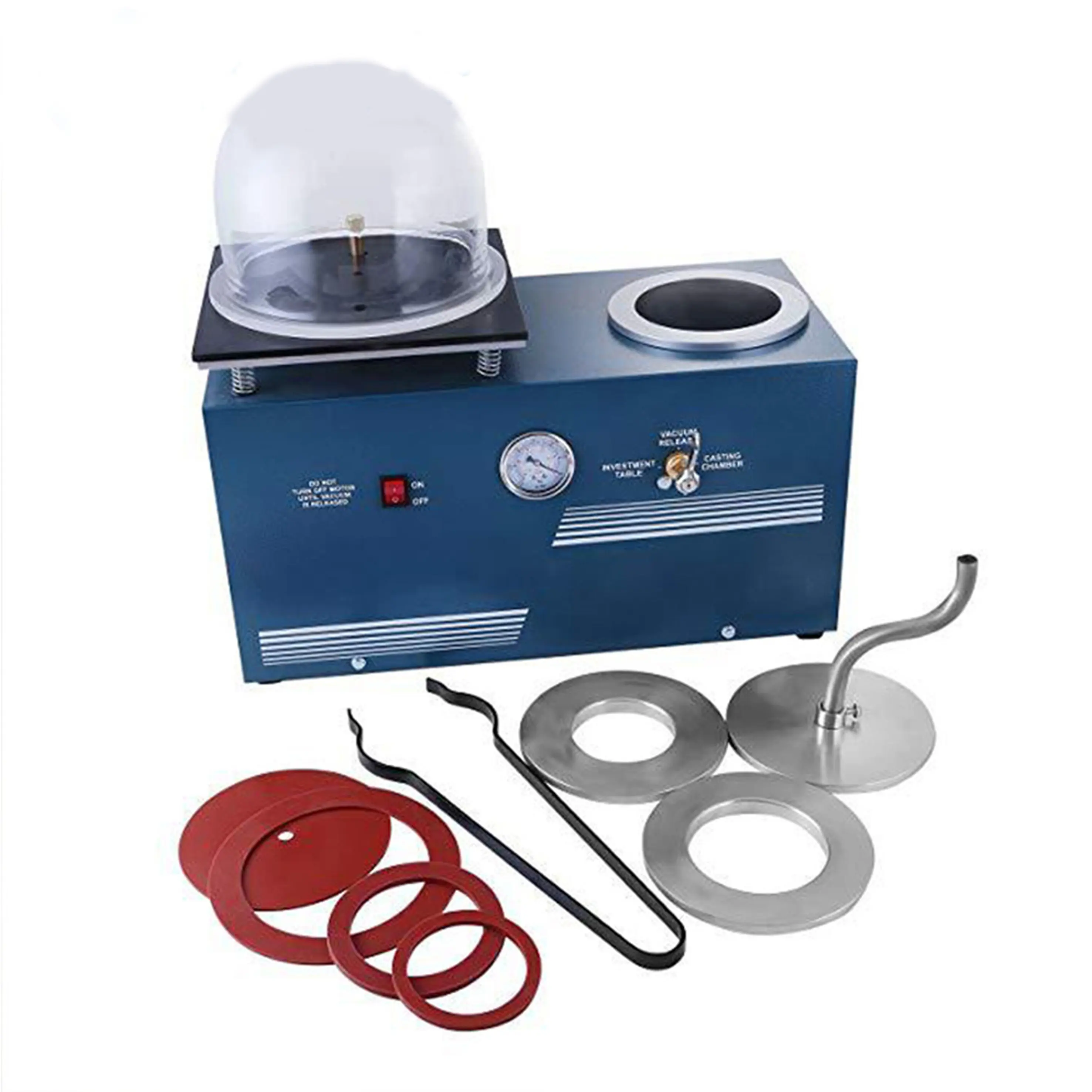 2L/4L Small Jewelry Conjoined Metal Melt Mold Making Casting Machine Jewelry Vacuum Casting Machine with 9" x 8" Bell Jar