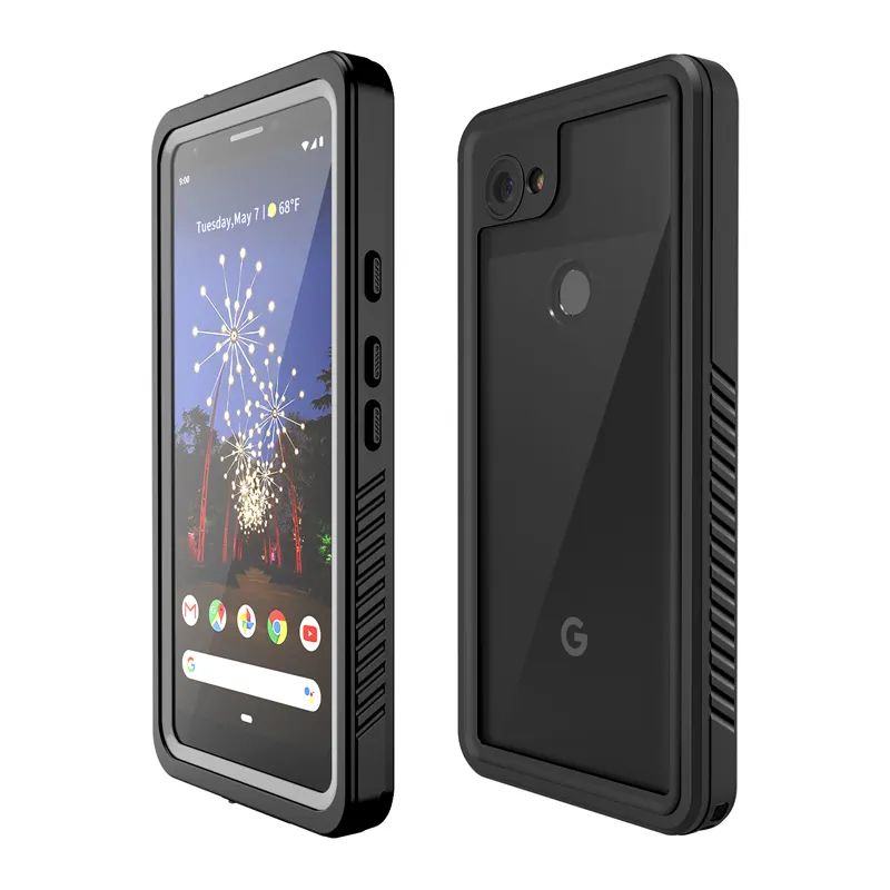 غطاء حماية خلفي شفاف لهيكل هاتف محمول كامل مضاد للماء ومقاوم للصدمات لهواتف Google Pixel 3a/Pixel 3a XL