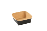 Conteneur à emporter en papier kraft personnalisé pour la restauration rapide avec couvercle 500 ml, idéal pour les salades et les fêtes