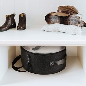 ट्रैवल हैट स्टोरेज फेडोरा हैट बॉक्स आयोजक बेसबॉल टोपी के लिए स्पष्ट प्लास्टिक महसूस भंडारण बॉक्स - Product Image 4